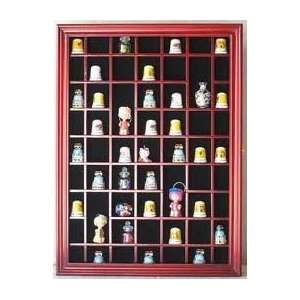 Wall Mount 59 Collector Thimble Cabinet with Glass Case:  