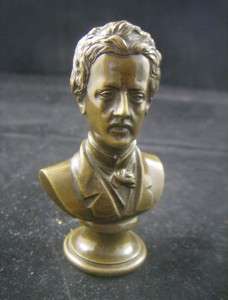 Vintage Small BRONZE BUST Statue Music Composer of MAN  