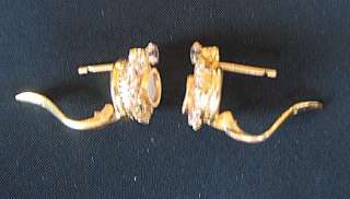 ANTIQUE 10K y.g. PASTE & MOP HINGED BRACELET PIN & EARRINGS, Rare, 16 