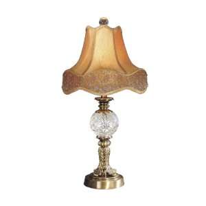  Dale Tiffany PT50117 Archer Crystal Lamp, Antique Brass 