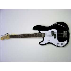  Left Handed Black Electric Bass Guitar: Musical 