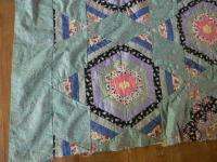 Vtg QUILT as you go STAR QUILT TOP Vintage Cotton Feedsack Fabrics 