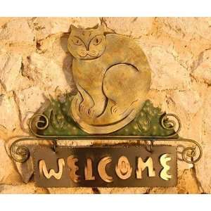  Cat Smiles Welcome Sign
