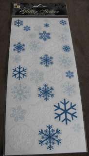 DCWV Glitter Christmas Snowflake Stickers, Blue & White T39D  