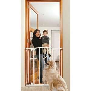  White Extra Tall Hallway Pet Gate in White: Pet Supplies