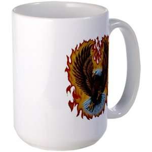  Large Mug Coffee Drink Cup Eagle with Flames: Everything 