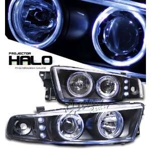   03 Mitsubishi Galant Halo LED Projector Headlights   Black: Automotive