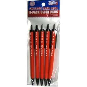  Texas Tech Red Raiders Click Pens   5 Pack Sports 