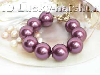 20mm round wine red south sea shell pearls Bracelet 9KT  