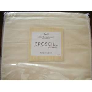  Croscill Twill 420 Thread Count King Sheet Set Ivory