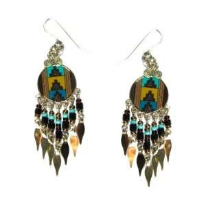 Colors of the Southwest Beaded Earrings with Shimmer Dangles, Style MA 