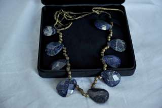 RALPH LAUREN Lapis Lazuli Stone Necklace Womens Jewelry NEW WITH BOX 