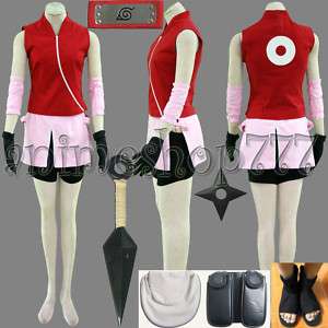 Naruto Shippuuden Haruno Sakura Cosplay Costume Set  