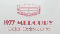 1977 MERCURY Color Chip Chart Sample   Brochure:COUGAR,  