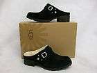NIB $120 UGG Australia Lila Clog Shoe 1910 Black Suede Leather Womens 