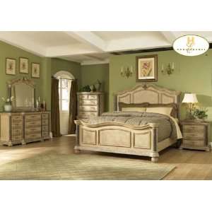   : Catalina 5pc Eastern King Bed Set White Wash Finish: Home & Kitchen
