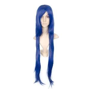  Dark Blue Long Length Anime Costume Cosplay Wig: Toys 