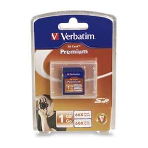  Verbatim Premium 1 GB 60x SD Flash Memory Card 95495 