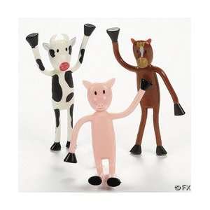  12 Farm Animal Bendable Toys!: Toys & Games
