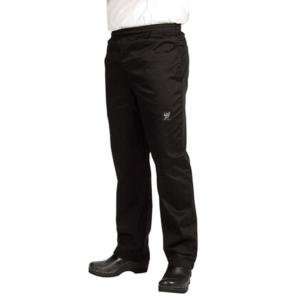 56 Inch Waist Chef Revival P020BK Solid Black Baggy Chef Pants  