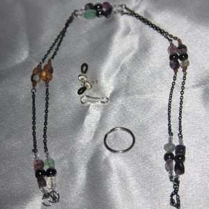    Multicolored Stone Magnetic Therapy Eyeglass Chain 