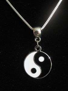 YING YANG SILVER CHAIN NECKLACE CHARM WEDDING FAVORS  