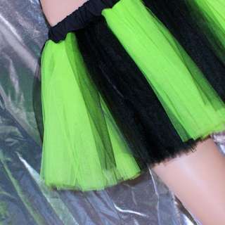 Neon Green Black Striped Cyber Ballerina Tulle TuTu  