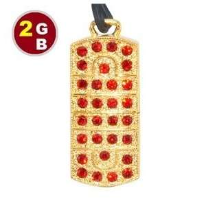  2GB Luxury Crystal Jewelry Flash Drive (Yellow 