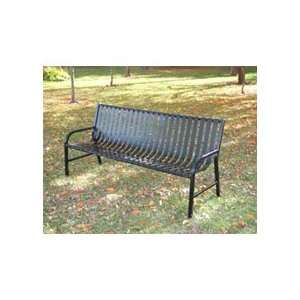 long steel bench with Vertical Slats 