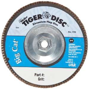 Weiler Big Cat High Density Abrasive Flap Disc, Type 27, Threaded Hole 