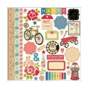  October Afternoon 5 & Dime Cardstock Stickers 12X12 