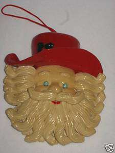 Cowboy Hat Santa Claus St Nicholas Nick Elf Soft Resin Ornament hand 