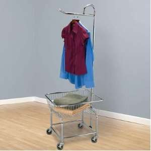 Household Essentials 7028 Commercial Chrome Laundry Cart and Hanger
