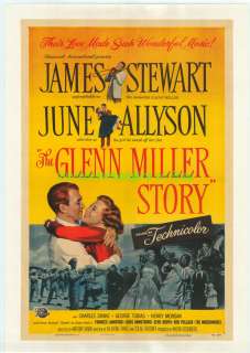 GLENN MILLER STORY MOVIE POSTER LB 1954 JAMES STEWART  