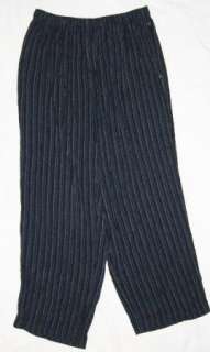 Womens Carole Little Navy Striped Capri Pants Size 1X  