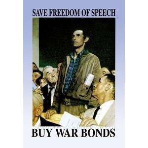    Vintage Art Save Freedom of Speech   08860 5