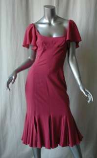 DOLCE & GABBANA Pink Rose Flounce Ruffle Sleeve Dress M  