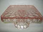 Ruby Red Glass LARGE Square Elizabeth Cake Stand HEAVY