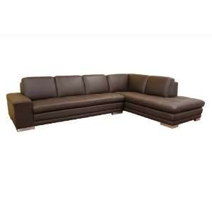  Wholesale Interiors Dark Brown Leather Sectional Sofa with 