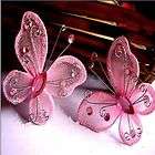 14pcs pink Stocking Butterfly Wedding Decorations 5cm