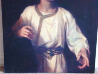 VINTAGE PORTRAIT JESUS AS A CHILD CHRISTIAN ART CANVAS  
