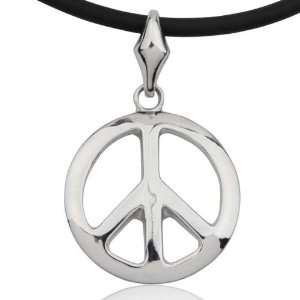  Sterling Silver Peace Sign Fashion Pendant Jewelry