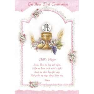 On Your First Communion   Girl Communion Card (Malhame 8450 2)  