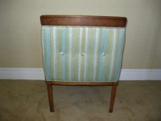 Hollywood Regency Mid Century Accent CHAIR with Striped Upholstery 