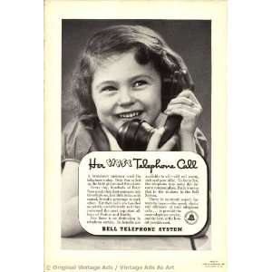   Bell Telephone her First telephone call Vintage Ad