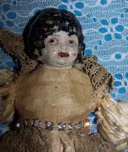 ANTIQUE BISQUE CHINA HEAD CHILD DOLL OLD CLOTHING  