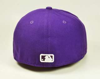   59FIFTY NEW YORK YANKEES MLB BASIC HAT PURPLE WHITE CUSTOM FITTED CAP