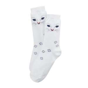  Cat Socks 1 pair Style Cat Face/White