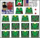 Lego WW2 American Field Soldiers Sticker Decals Green 15 custom 
