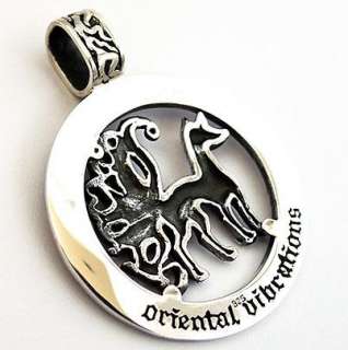 JAPANESE 9 NINE TAILED FOX 925 STERLING SILVER PENDANT  